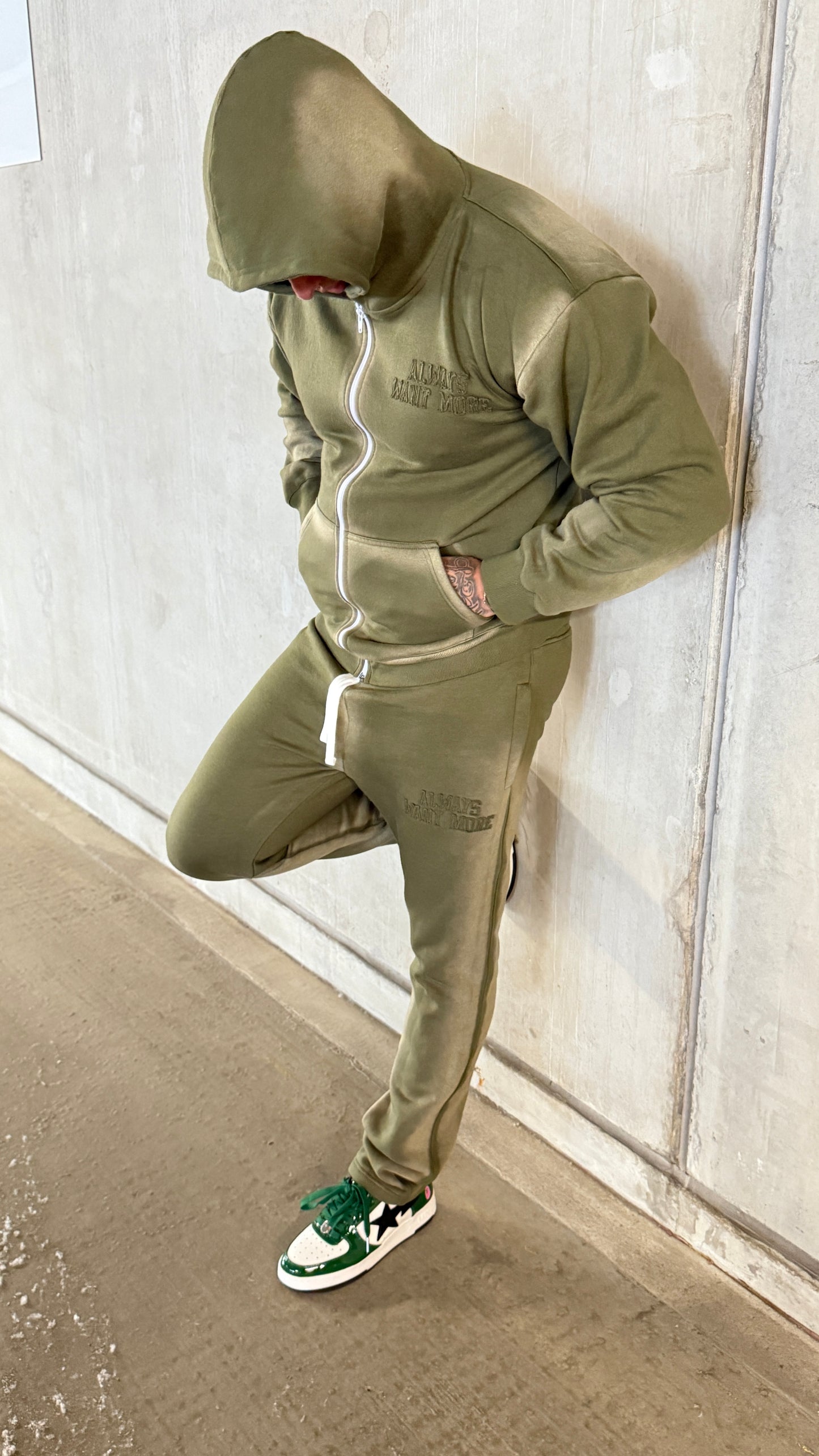 always want more stone wash tracksuit