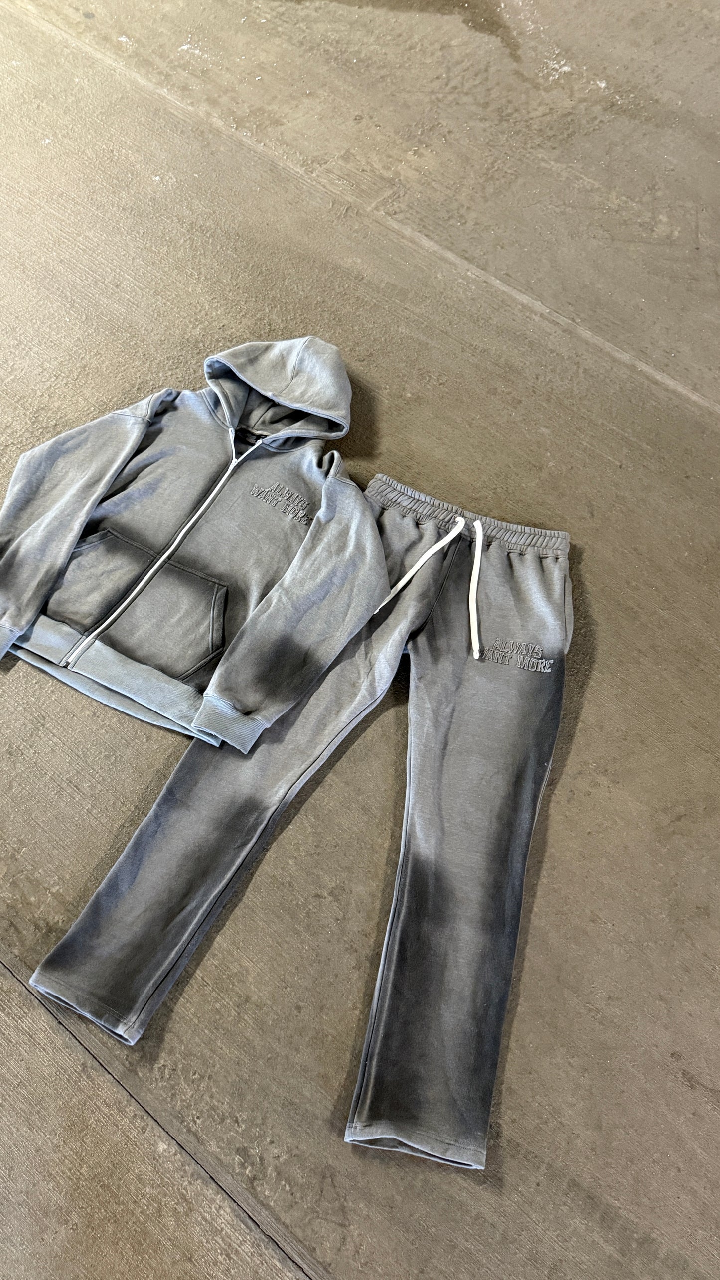 always want more stone wash tracksuit