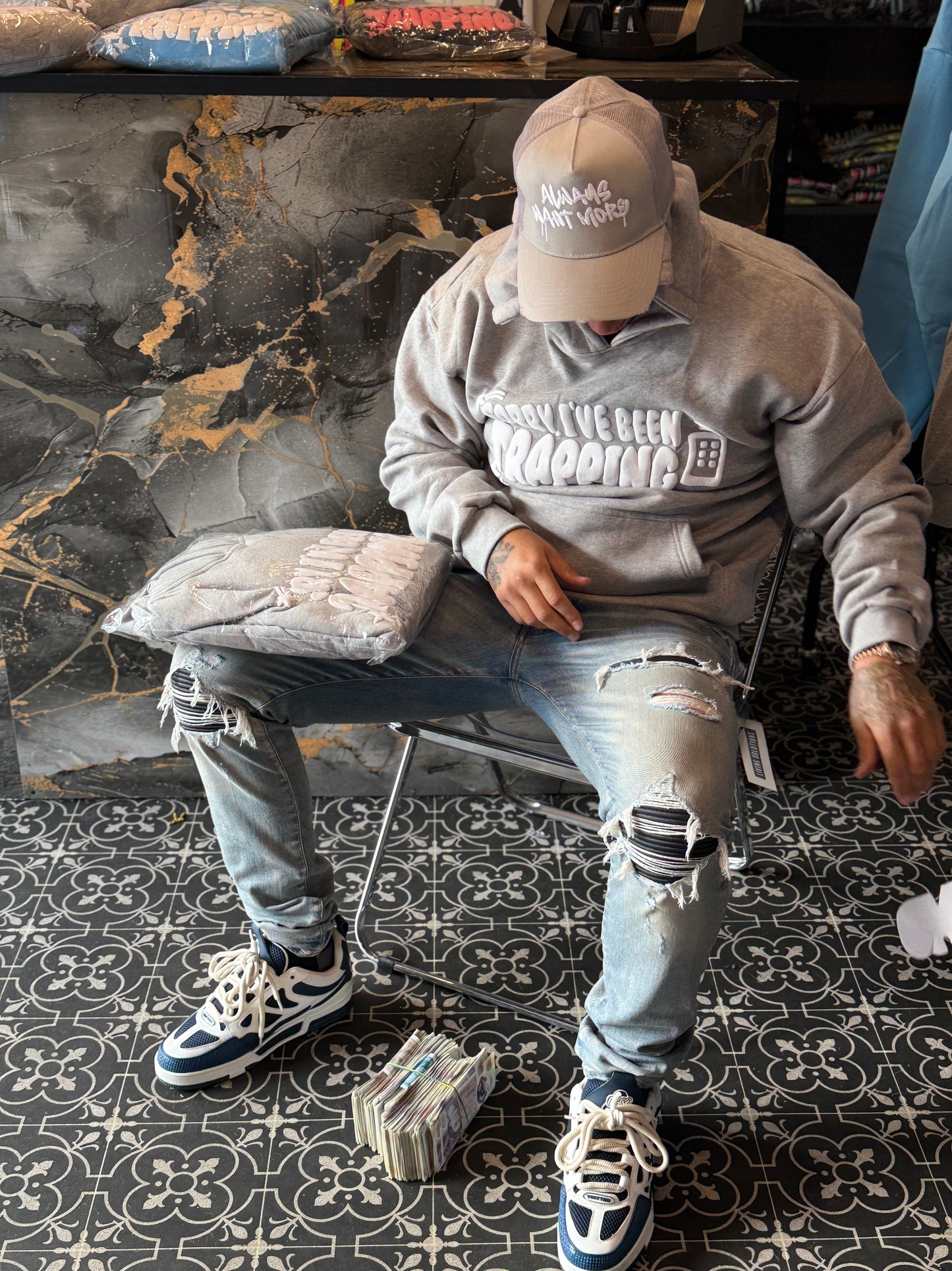 Been Trapping Hoodie (Grey)