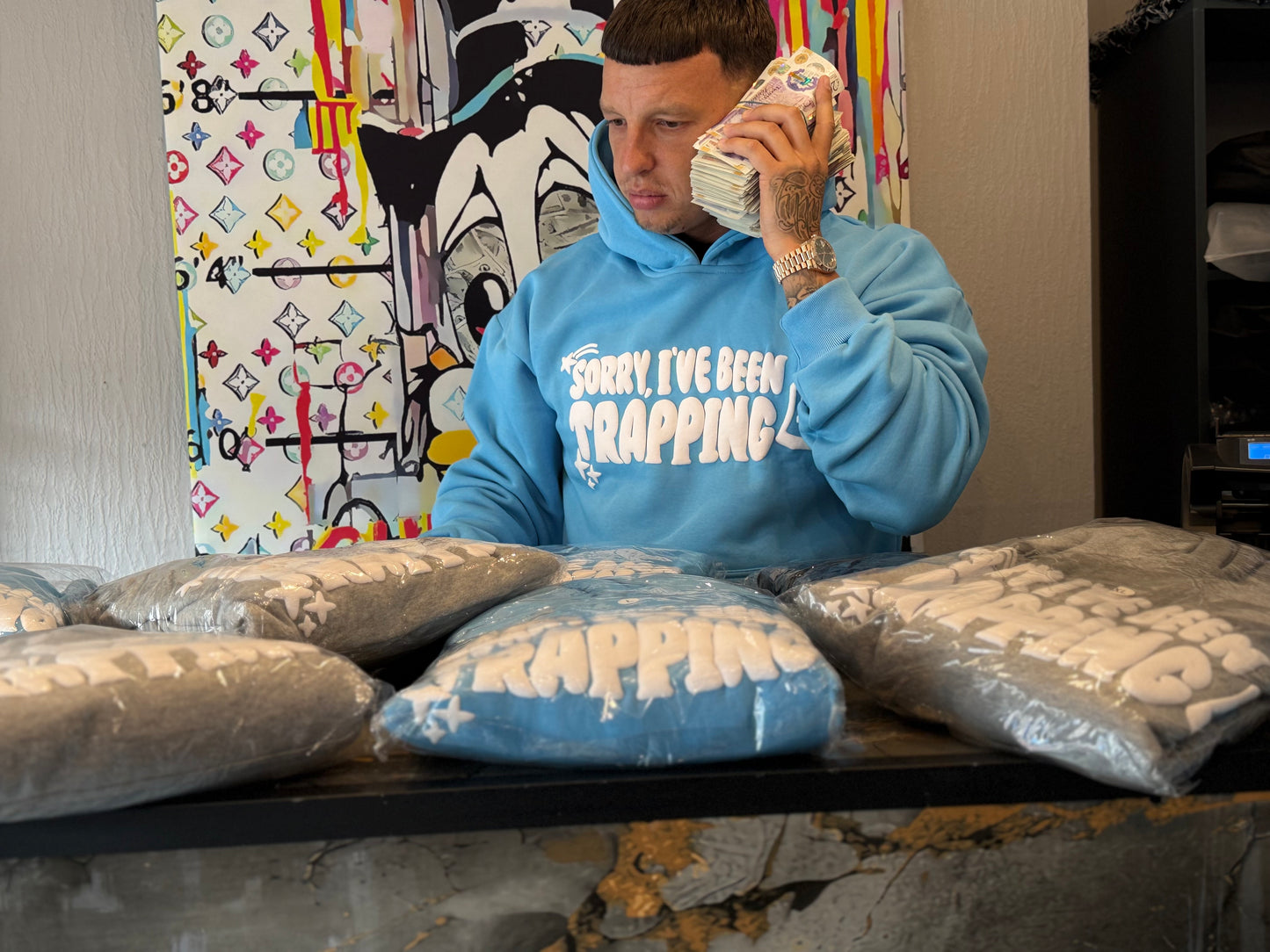 Been Trapping Hoodie (Sky Blue)