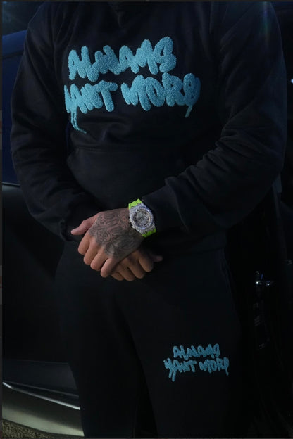 AWM Chenille Drip Tracksuit (Black)