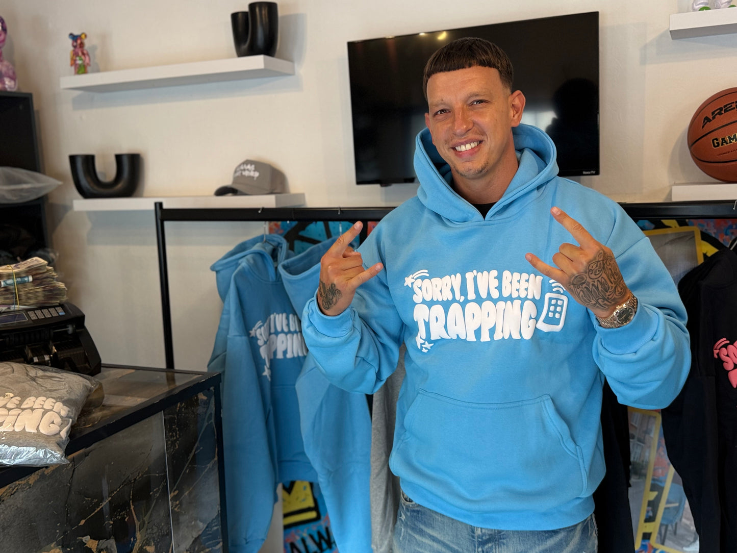 Been Trapping Hoodie (Sky Blue)