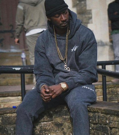 AWM Acid Wash Tracksuit (Black)