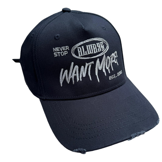 AWM Distressed 5panel Strap Cap (Navy & Grey)