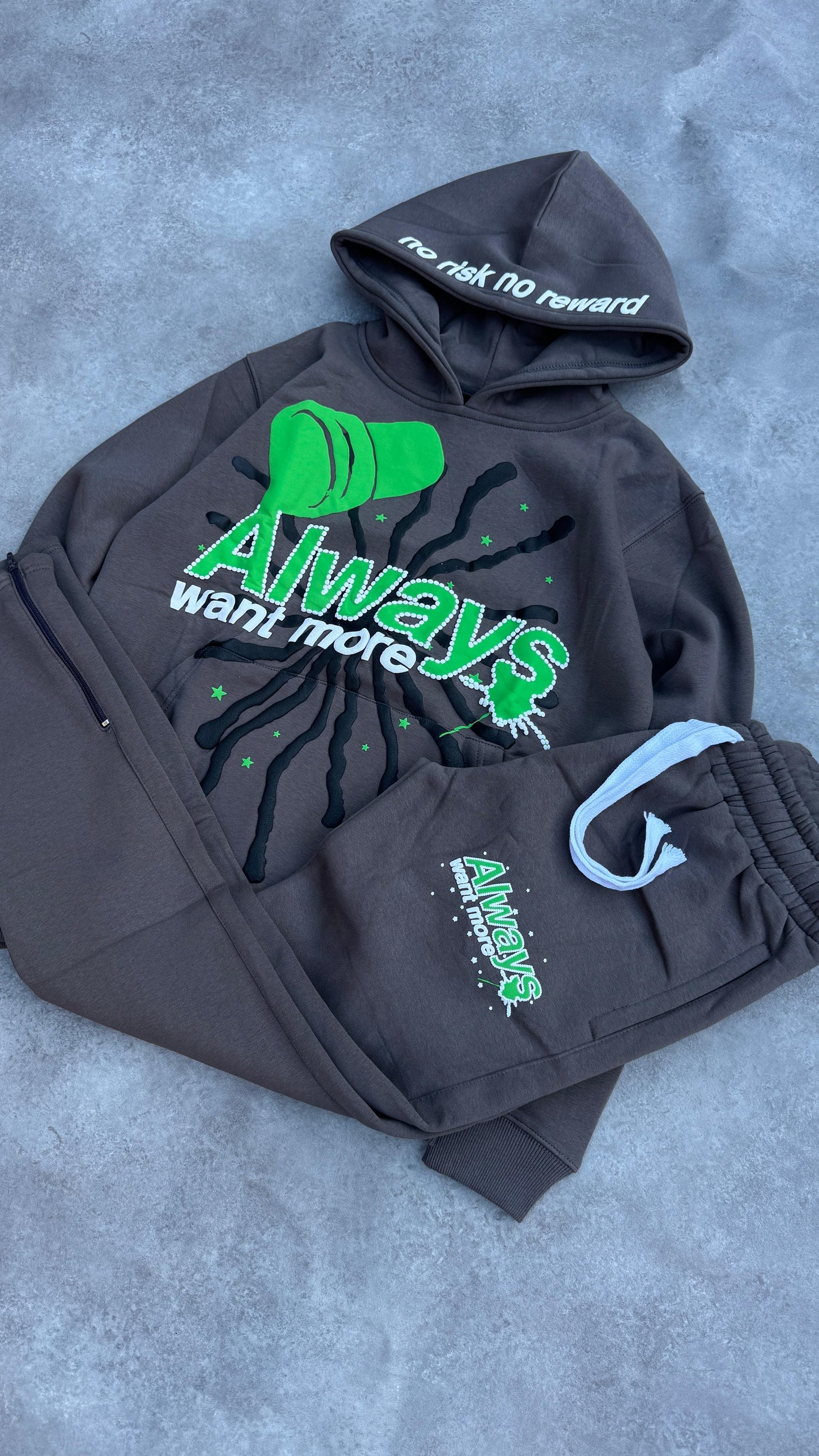 Always Want More Premium Tracksuit (Dark Grey)