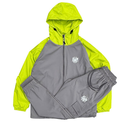 AWM Active Tracksuit (Grey & Illuminous Yellow)