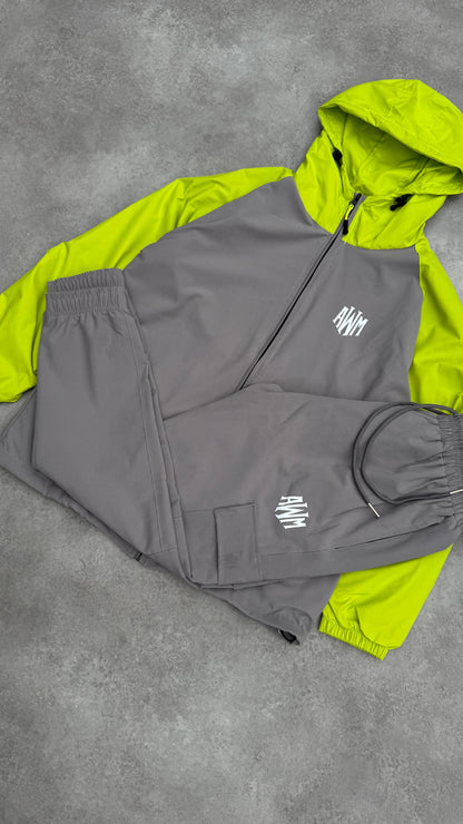 AWM Active Tracksuit (Grey & Illuminous Yellow)