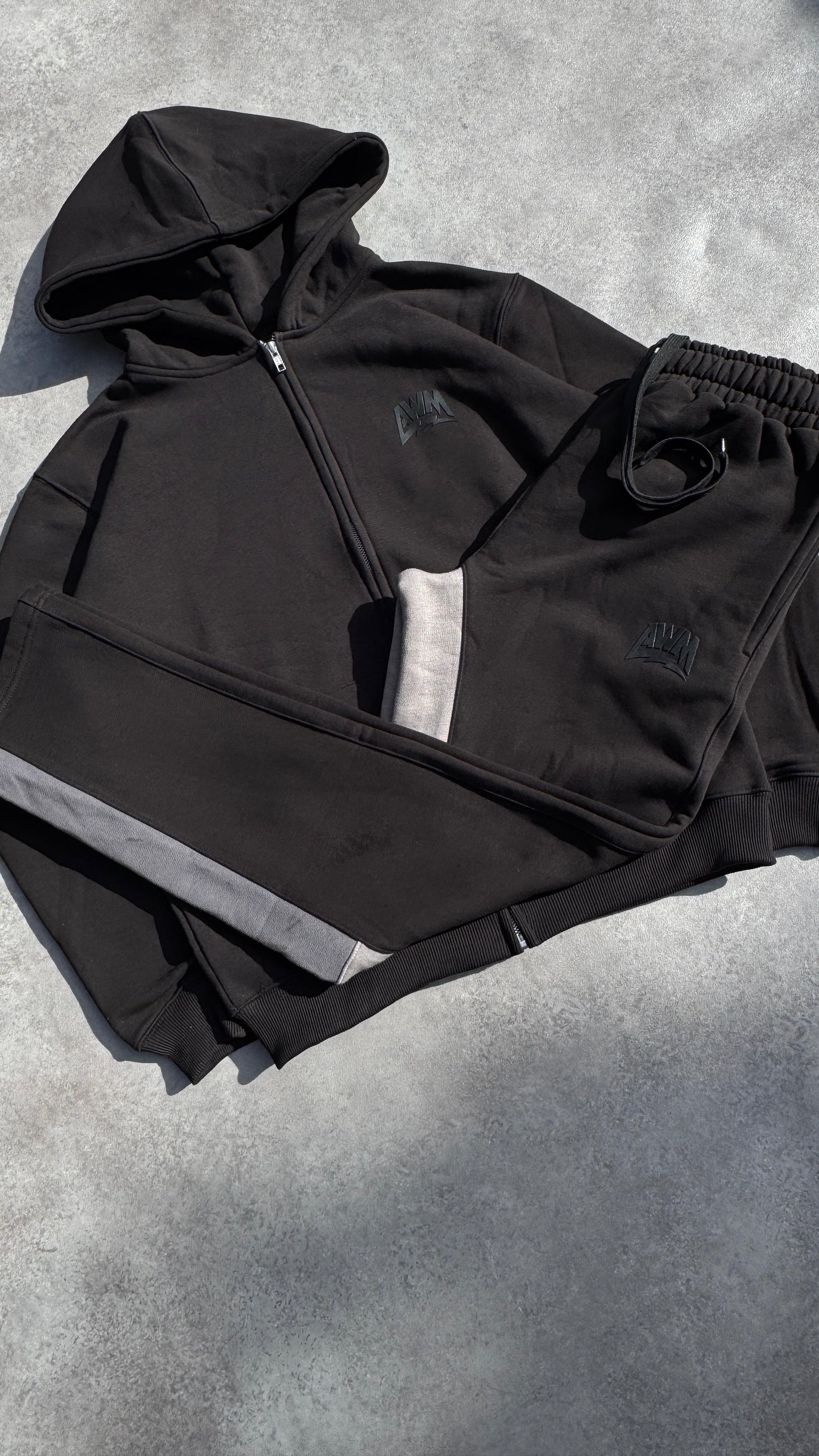 Always Want More Premium Zip Tracksuit (Black)