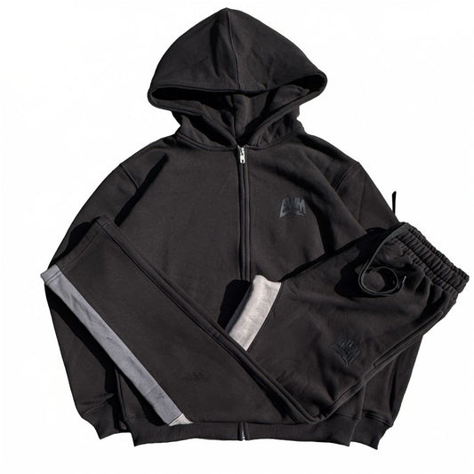 Always Want More Premium Zip Tracksuit (Black)