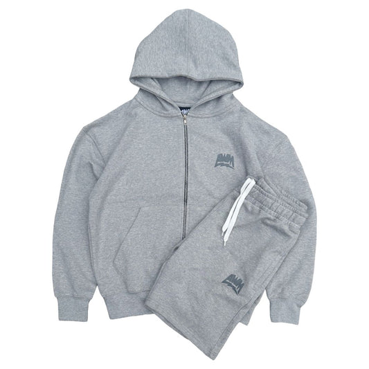 Always Want More French Terry Short Set (Heather Grey)