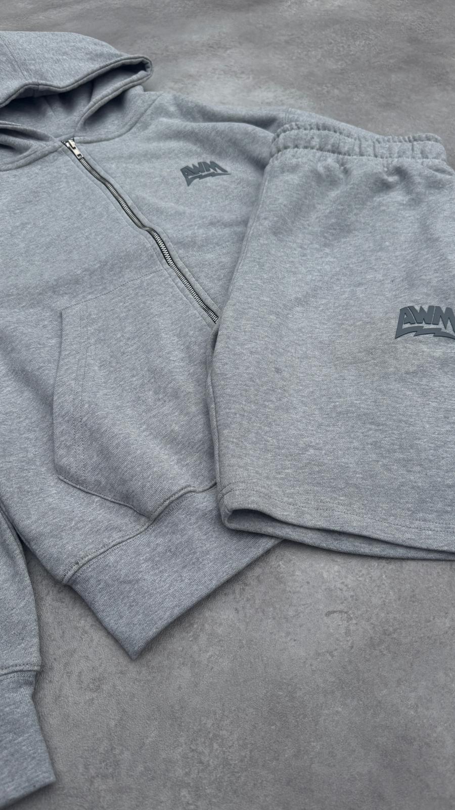 Always Want More French Terry Short Set (Heather Grey)