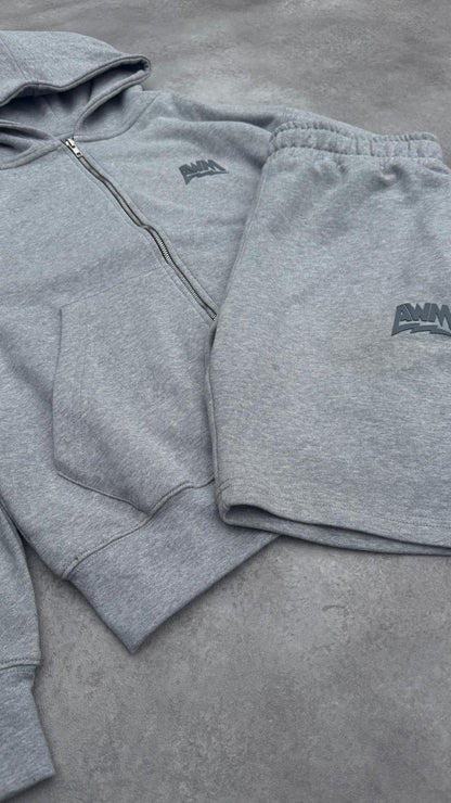 Always Want More French Terry Short Set (Heather Grey)