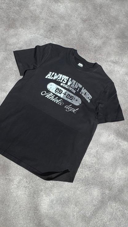 AWM Stensil Grey Logo Tee (Black)
