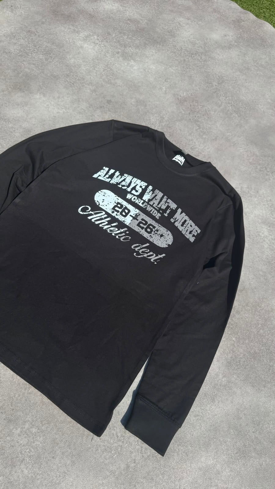 AWM Stensil Grey Logo LongsleeveTee (Black)