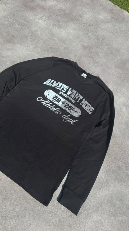 AWM Stensil Grey Logo LongsleeveTee (Black)