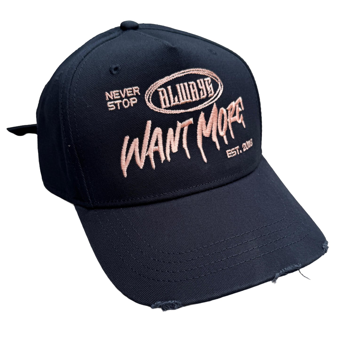 AWM Distressed 5panel Strap Cap (Navy Blossom)