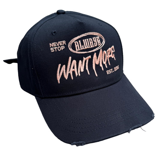 AWM Distressed 5panel Strap Cap (Navy Blossom)