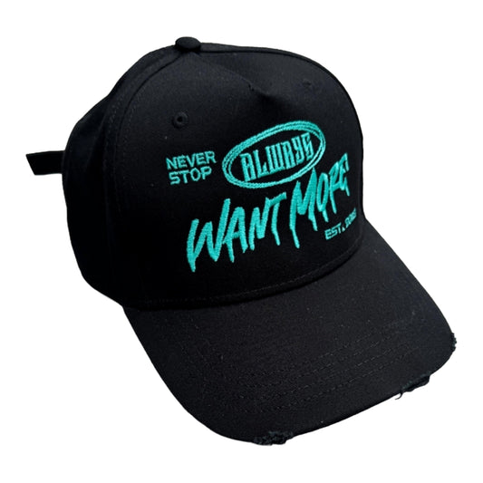 AWM Distressed 5panel Strap Cap (Black Glacier)