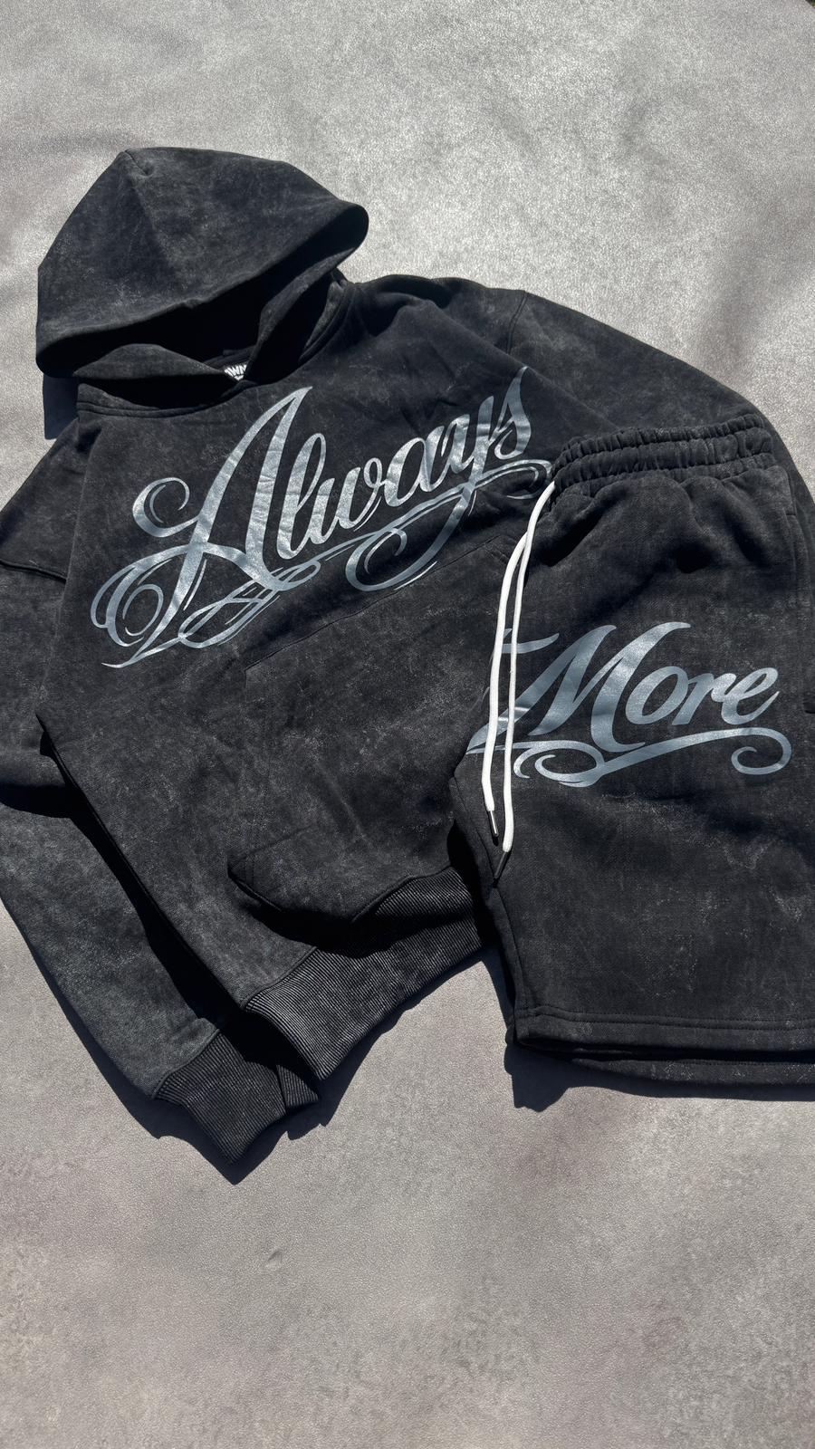Always Want More Washed Short Set (Black)