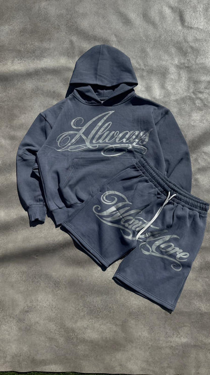Always Want More Wasehd Short Set (Grey)