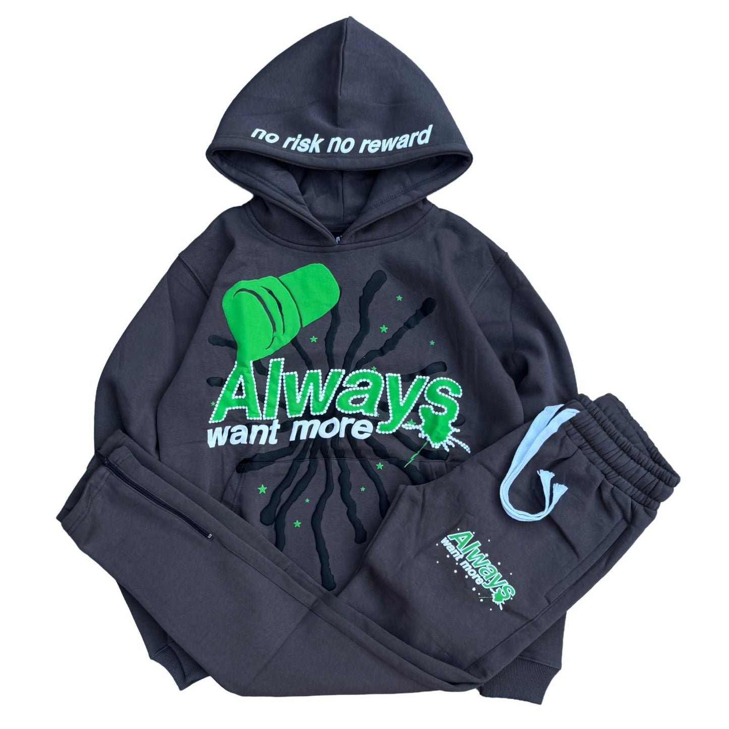 Always Want More Premium Tracksuit (Dark Grey)