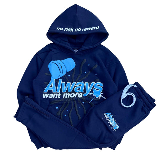 Always Want More Premium Tracksuit (Navy)